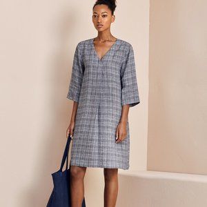 Poetry Checked Linen Dress Size 8